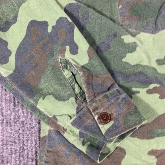 VTG Red Head Shirt Mens Large Green Button Up Camo Long Sleeve Hunting Blue Bill - Picture 6 of 12